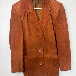ADA 100% Suede Leather Blazer Brown Made in Canada Size P/S